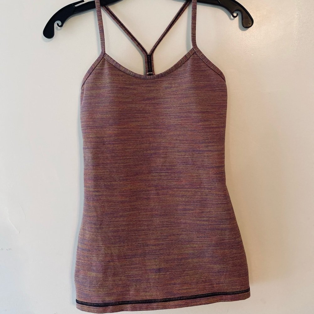 Lululemon tank top racer back multi color size 4 sports bra